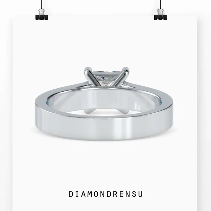 Diamondrensu Rings Channel Set Engagement Ring with Lab Grown Diamond Elegance