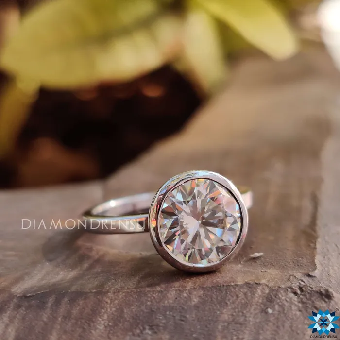 Diamondrensu Rings Mossianite Engagement Ring