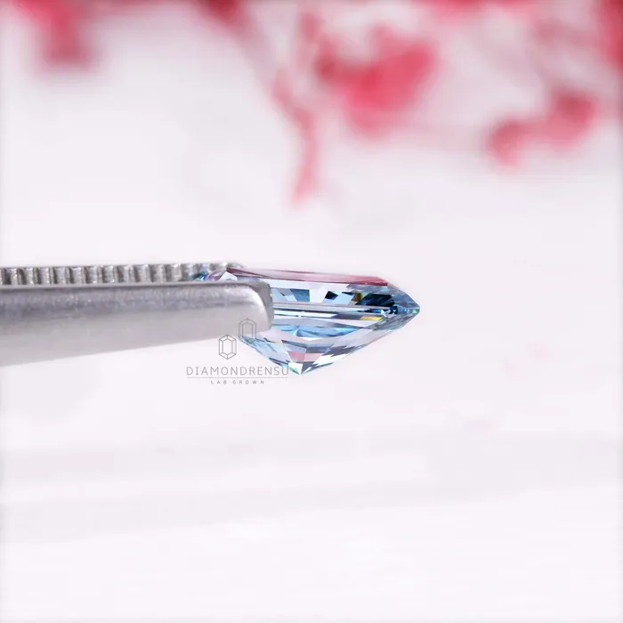 Diamondrensu Rings Rare 182 CT Radiant Cut Fancy Blue Lab Grown Diamond Loose Diamond for Custom Jewelry
