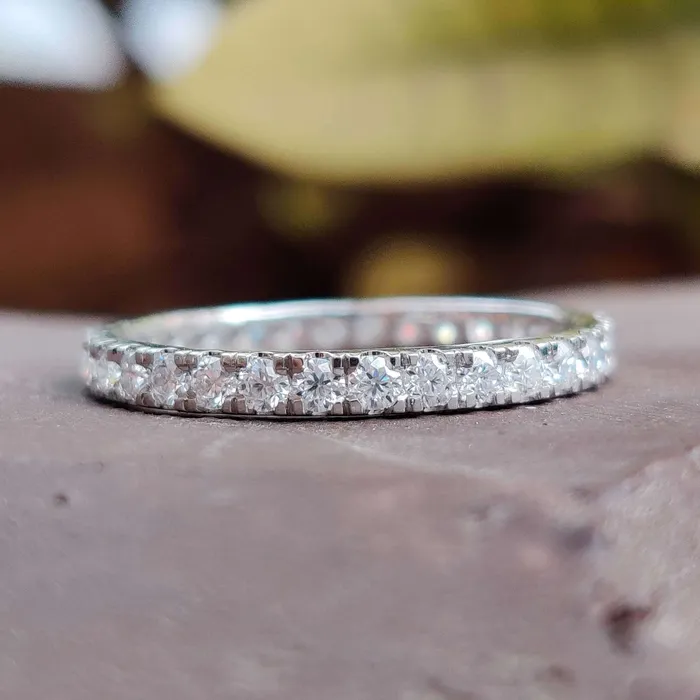 Diamondrensu Rings Wedding Band Ring White Gold