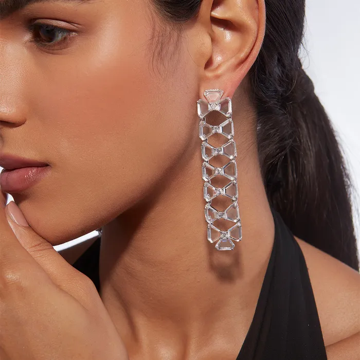 Earrings Bahamas 925 Silver Duster Earrings Isharya Modern Indian Jewelry Earrings Bahamas 925 Silver Duster Earrings Isharya Modern Indian Jewelry