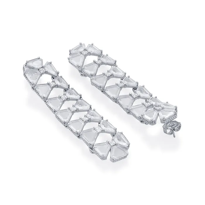 Earrings Bahamas 925 Silver Duster Earrings Isharya Modern Indian Jewelry