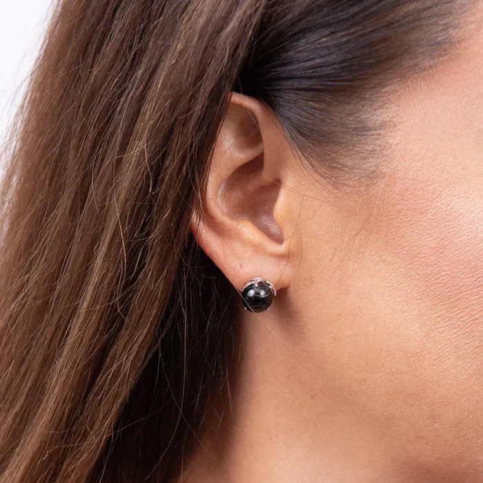 Earrings Heritage Black Coral Earrings in White Gold Maui Divers Jewelry