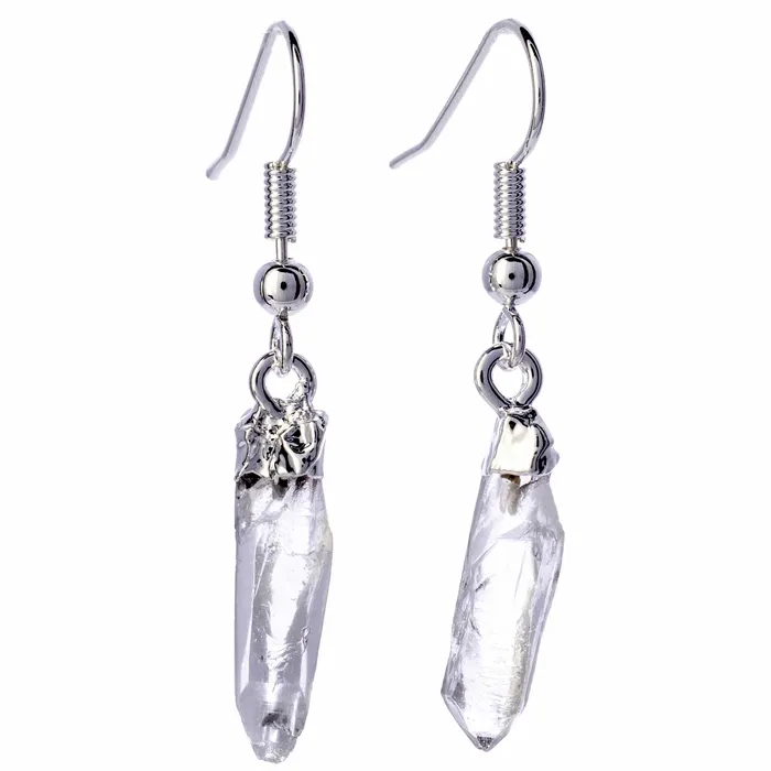 Earrings Kalifano Clear Quartz Crystal Point Earrings