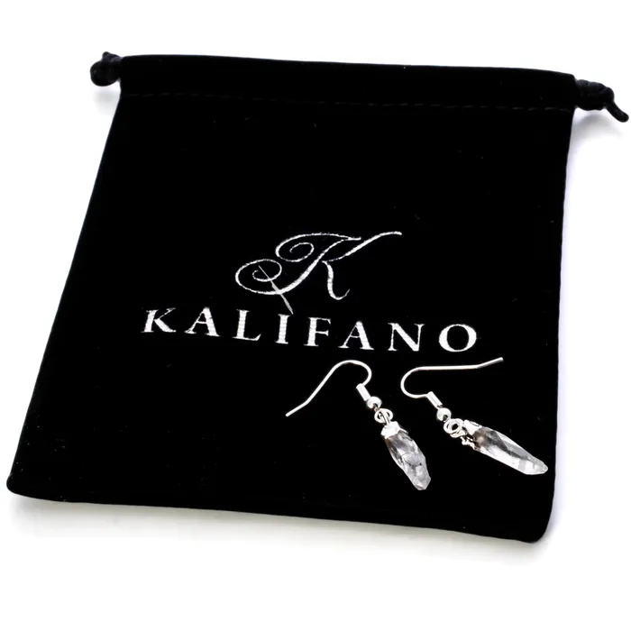 Earrings Kalifano Clear Quartz Crystal Point Earrings