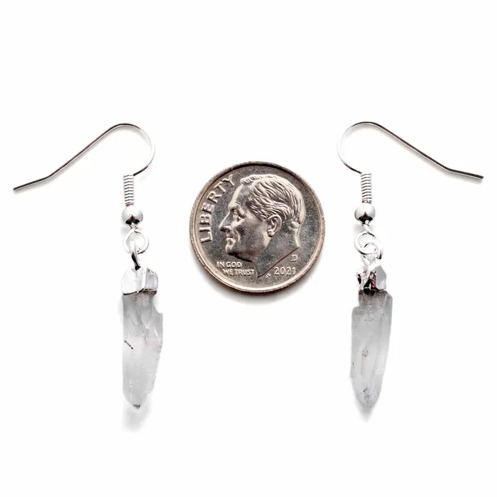 Earrings Kalifano Clear Quartz Crystal Point Earrings