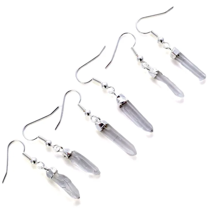 Earrings Kalifano Clear Quartz Crystal Point Earrings