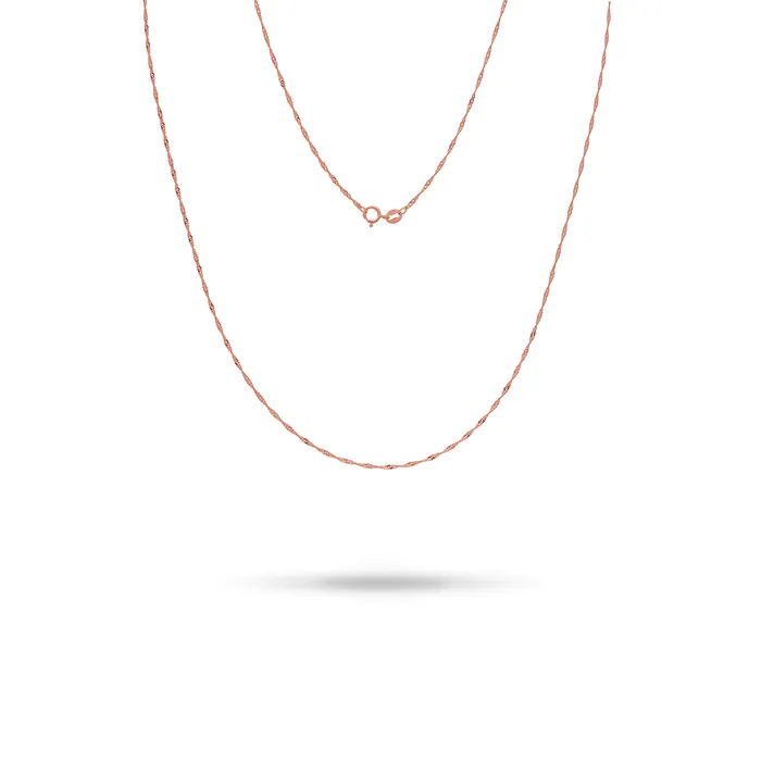 Earrings Maui Divers Jewelry 10mm Singapore Chain in Rose Gold
