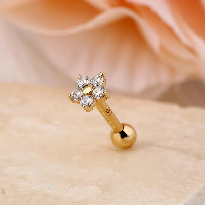 Earrings OUFER BODY JEWELRY 14K Gold Cartilage Earrings Flower Cartilage Earring Earrings OUFER BODY JEWELRY 14K Gold Cartilage Earrings Flower Cartilage Earring