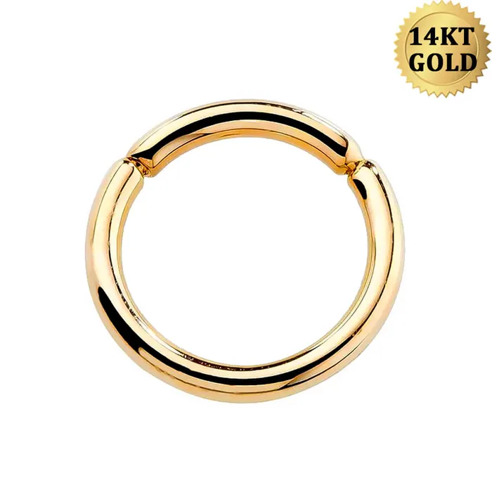 Earrings OUFER BODY JEWELRY 14K Gold Hinged Segment Hoop Cartilage Earring 16G Septum Ring Earrings OUFER BODY JEWELRY 14K Gold Hinged Segment Hoop Cartilage Earring 16G Septum Ring