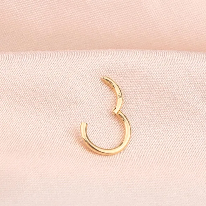 Earrings OUFER BODY JEWELRY 14K Gold Hinged Segment Hoop Cartilage Earring 16G Septum Ring Earrings OUFER BODY JEWELRY 14K Gold Hinged Segment Hoop Cartilage Earring 16G Septum Ring