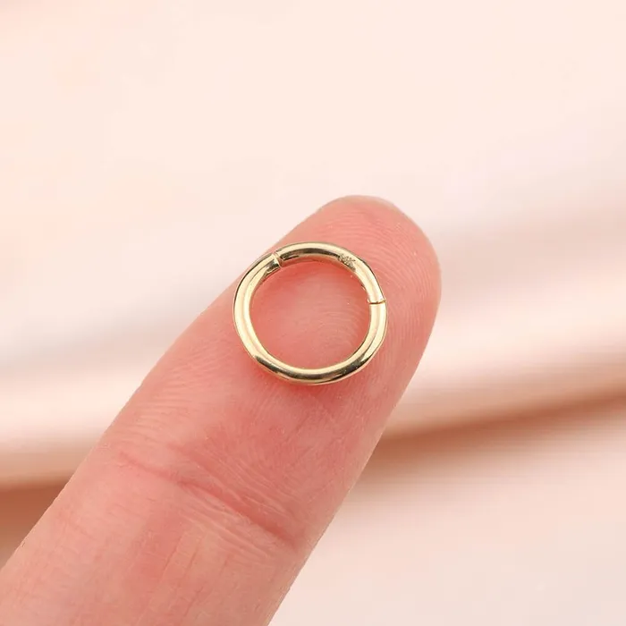 Earrings OUFER BODY JEWELRY 14K Gold Hinged Segment Hoop Cartilage Earring 16G Septum Ring Earrings OUFER BODY JEWELRY 14K Gold Hinged Segment Hoop Cartilage Earring 16G Septum Ring