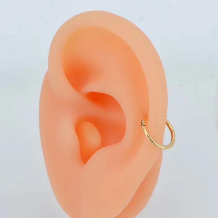 Earrings OUFER BODY JEWELRY 14K Gold Hinged Segment Hoop Cartilage Earring 16G Septum Ring Earrings OUFER BODY JEWELRY 14K Gold Hinged Segment Hoop Cartilage Earring 16G Septum Ring