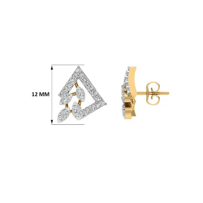 Gold Palace PreStyled Sets 18k Yellow Gold and Diamond Stud with gold weight of 32g