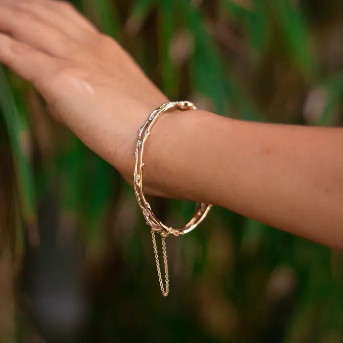 Heritage Hinge Bracelet in Gold with Diamonds Maui Divers Jewelry Bracelets