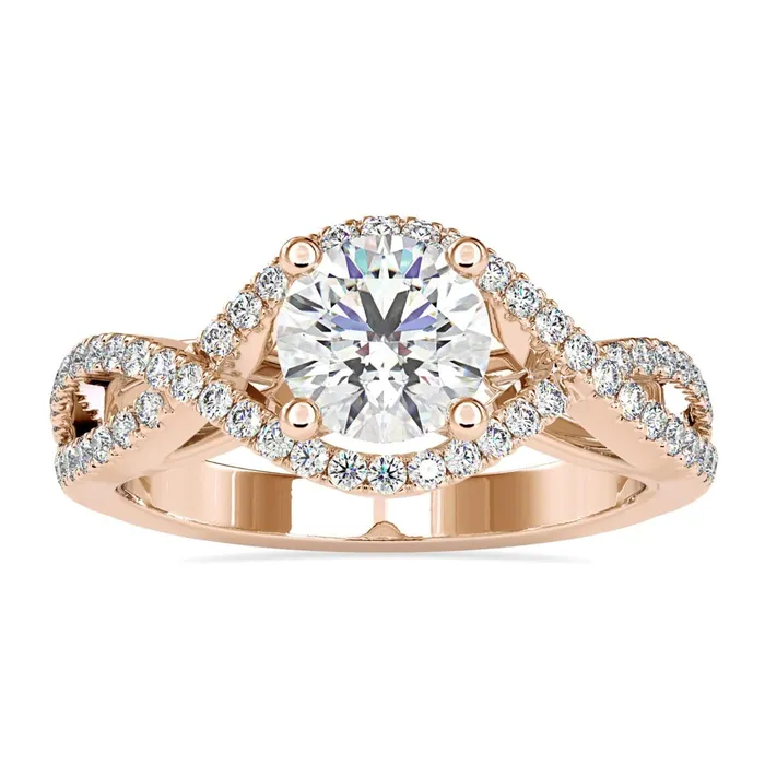 Infinity Engagement Ring With Round Diamond Diamondrensu Rings