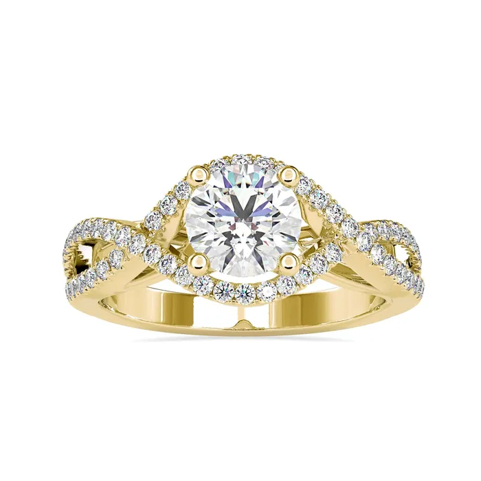 Infinity Engagement Ring With Round Diamond Diamondrensu Rings