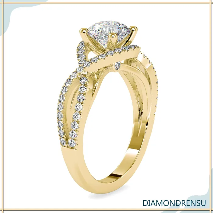 Infinity Engagement Ring With Round Diamond Diamondrensu Rings