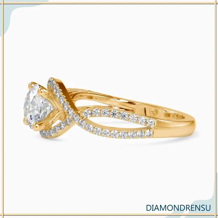 Infinity Engagement Ring With Round Diamond Diamondrensu Rings