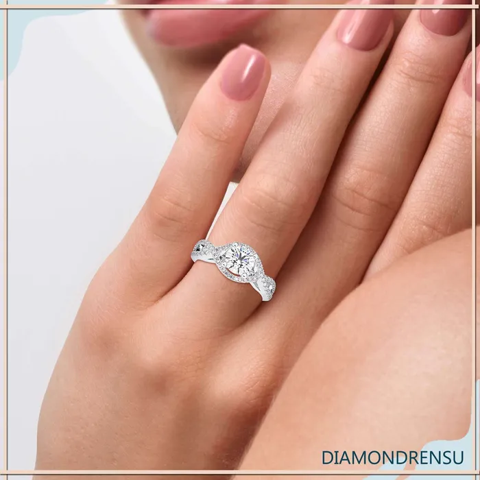 Infinity Engagement Ring With Round Diamond Diamondrensu Rings