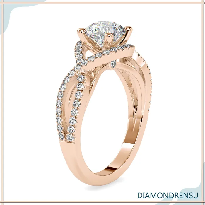 Infinity Engagement Ring With Round Diamond Diamondrensu Rings