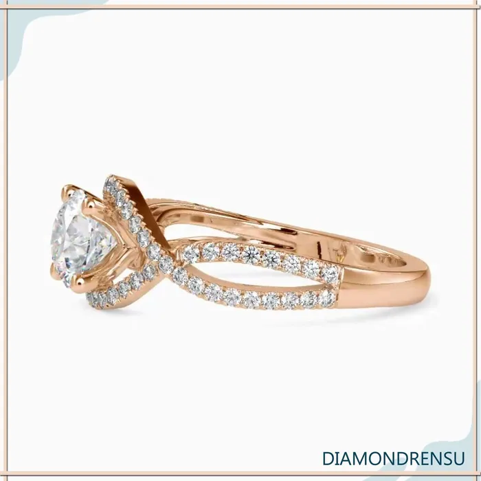 Infinity Engagement Ring With Round Diamond Diamondrensu Rings