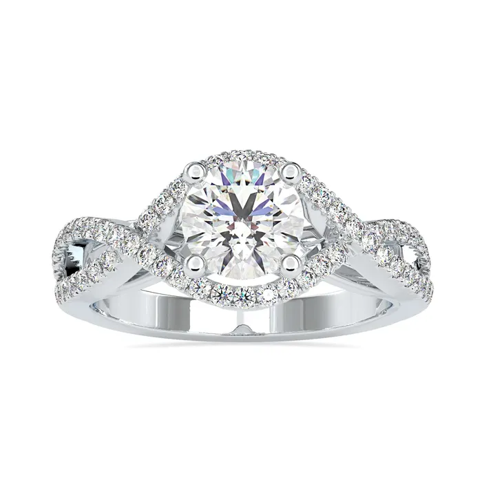 Infinity Engagement Ring With Round Diamond Diamondrensu Rings
