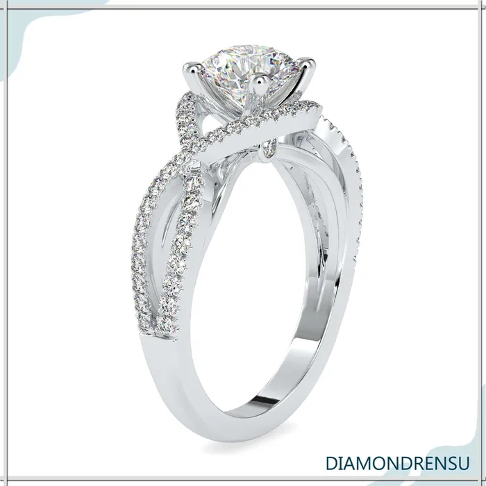 Infinity Engagement Ring With Round Diamond Diamondrensu Rings