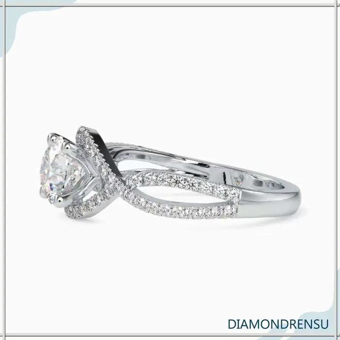 Infinity Engagement Ring With Round Diamond Diamondrensu Rings
