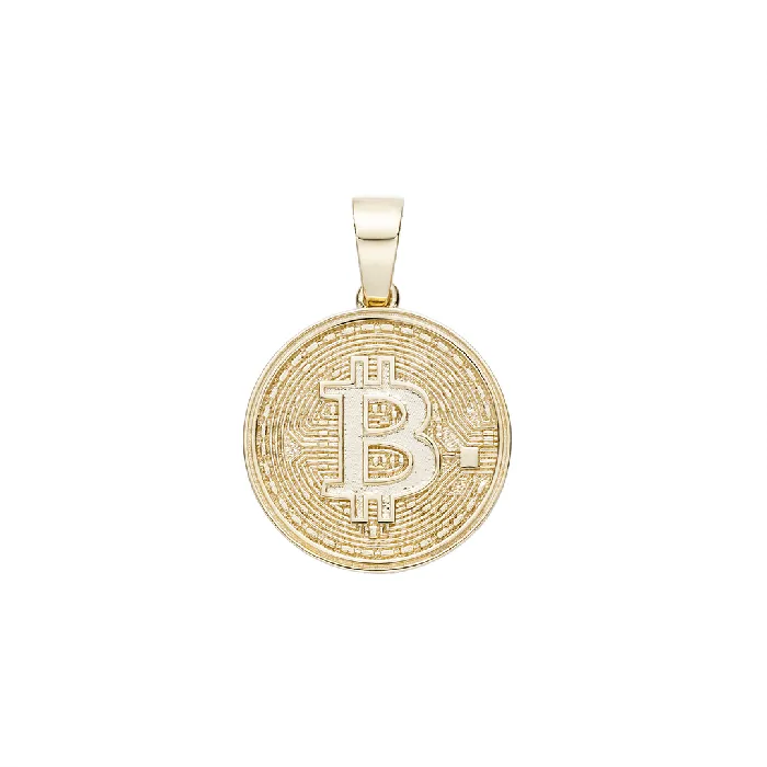 LJ PreStyled Sets Genuine Gold Bitcoin Crypto Pendant