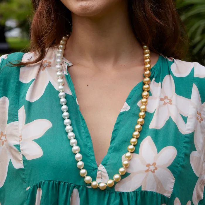 Maui Divers Jewelry 32 South Sea White and South Sea Gold Pearl Strand 1112mm Earrings