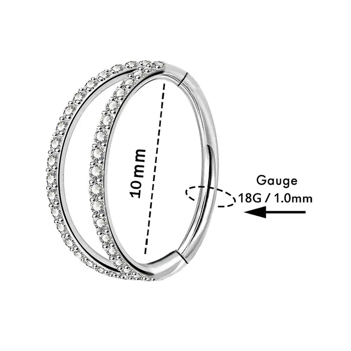 OUFER BODY JEWELRY Earrings 18G Double Nose Hoop Conch Earring CZ Helix Earring OUFER BODY JEWELRY Earrings 18G Double Nose Hoop Conch Earring CZ Helix Earring