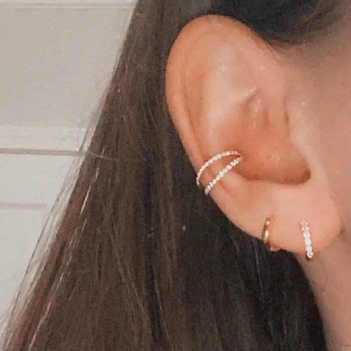 OUFER BODY JEWELRY Earrings 18G Double Nose Hoop Conch Earring CZ Helix Earring OUFER BODY JEWELRY Earrings 18G Double Nose Hoop Conch Earring CZ Helix Earring