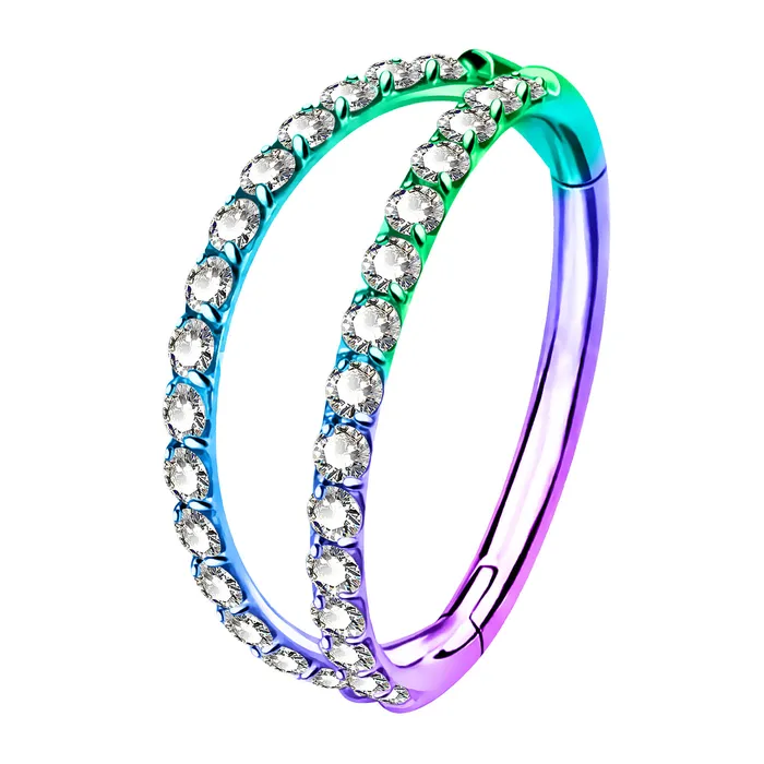 OUFER BODY JEWELRY Earrings 18G Double Nose Hoop Conch Earring CZ Helix Earring OUFER BODY JEWELRY Earrings 18G Double Nose Hoop Conch Earring CZ Helix Earring