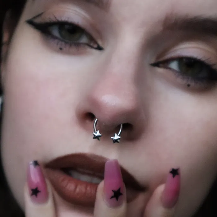 OUFER BODY JEWELRY Rings 16G Nautical Star Horseshoe Circular Barbell Septum Ring