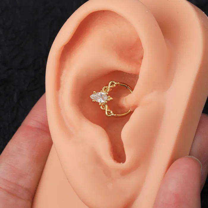 OUFER BODY JEWELRY Rings 16G Oval Crystal CZ Segment Septum Ring and Daith Earring OUFER BODY JEWELRY Rings 16G Oval Crystal CZ Segment Septum Ring and Daith Earring