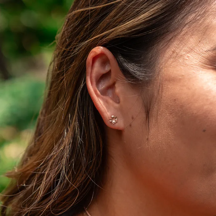 Plumeria Earrings in Rose Gold 7mm Maui Divers Jewelry Earrings