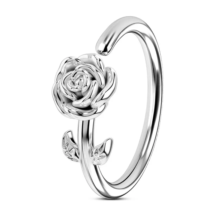 Rings 20G Seamless Ring Engraved Rose Nose Hoop OUFER BODY JEWELRY
