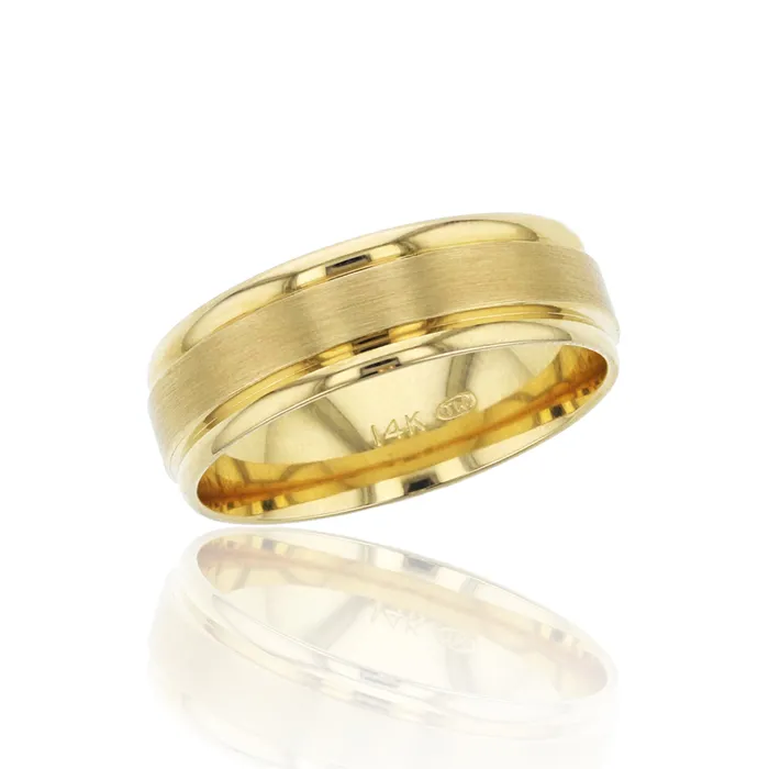 Rings DecadenceJewelry 14K Yellow Gold 65mm Satin Comfort Feel Engraved Wedding Band