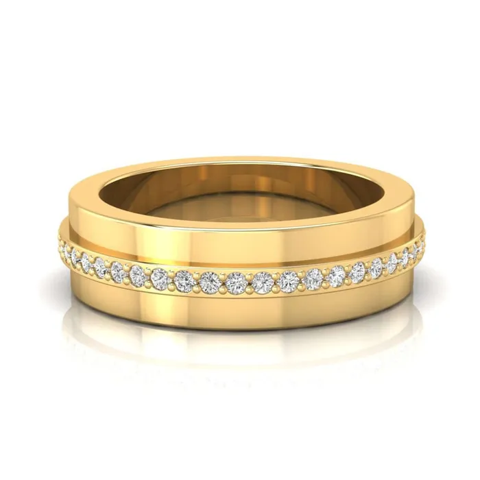 Rings Diamondrensu 032 TCW Round Cut Unique Mens Moissanite Ring