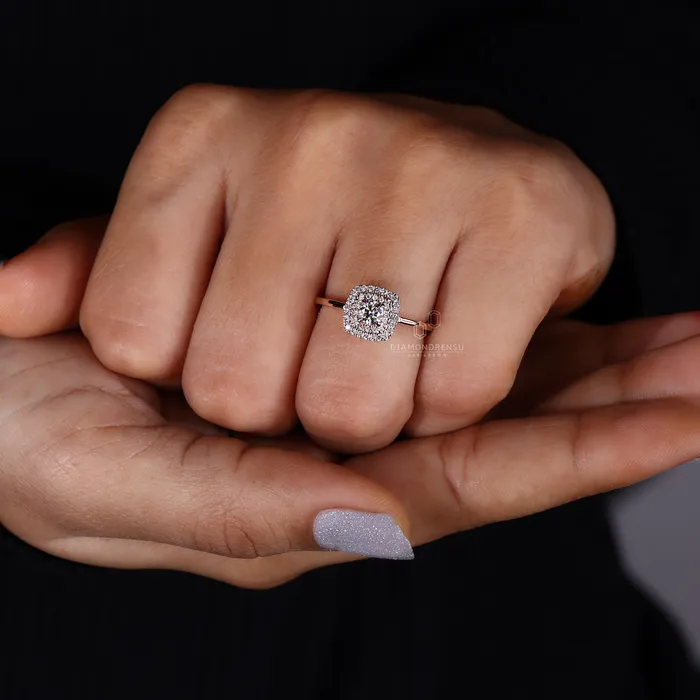 Rings Diamondrensu Double Halo Engagement Ring Double The Dazzle