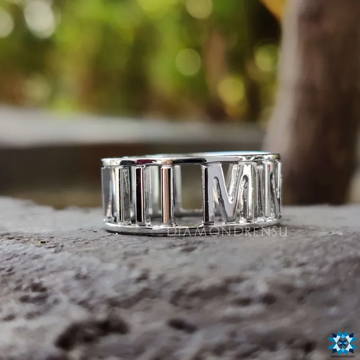 Rings Diamondrensu Personalized Roman Numeral Wedding Band ComfortFit Solid Gold Ring Rings Diamondrensu Personalized Roman Numeral Wedding Band ComfortFit Solid Gold Ring