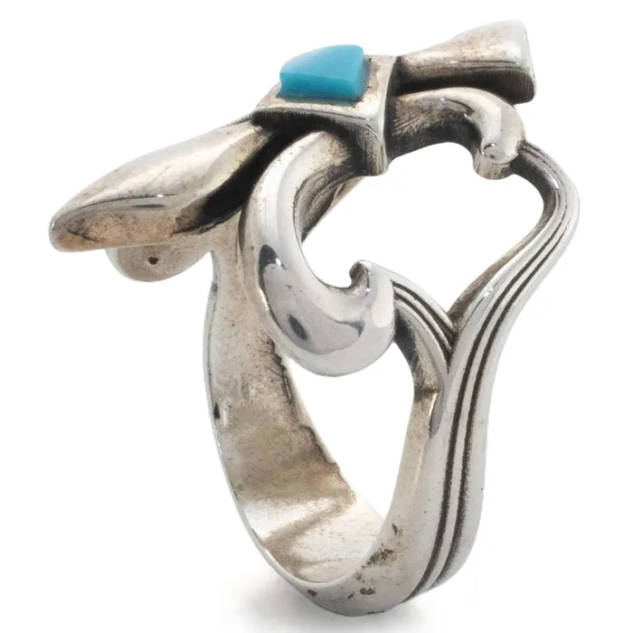 Rings Kalifano Kingman Turquoise USA Native American Made 925 Sterling Silver Ring